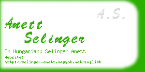 anett selinger business card